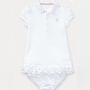 Ralph Lauren Baby Girl's Ruffled Polo Dress & Bloomers Set  - Baby 9 months